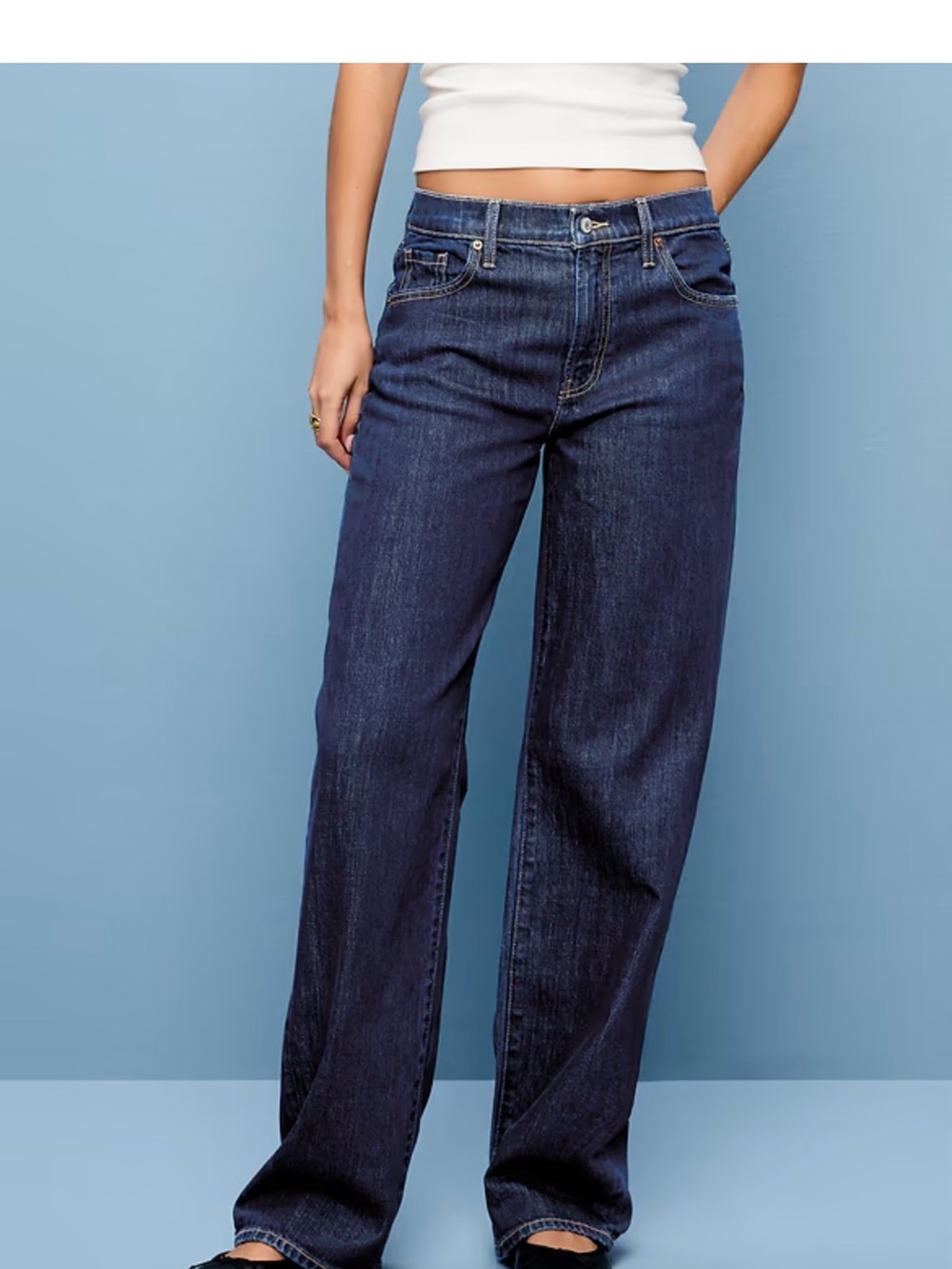 Old Navy Dark Blue Wide-Leg Women's Jeans